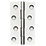 Polished Chrome  Solid Drawn Butt Hinges 100mm x 60mm 2 Pack