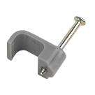 LAP Grey Flat Single Cable Clips 2.5mm 100 Pack