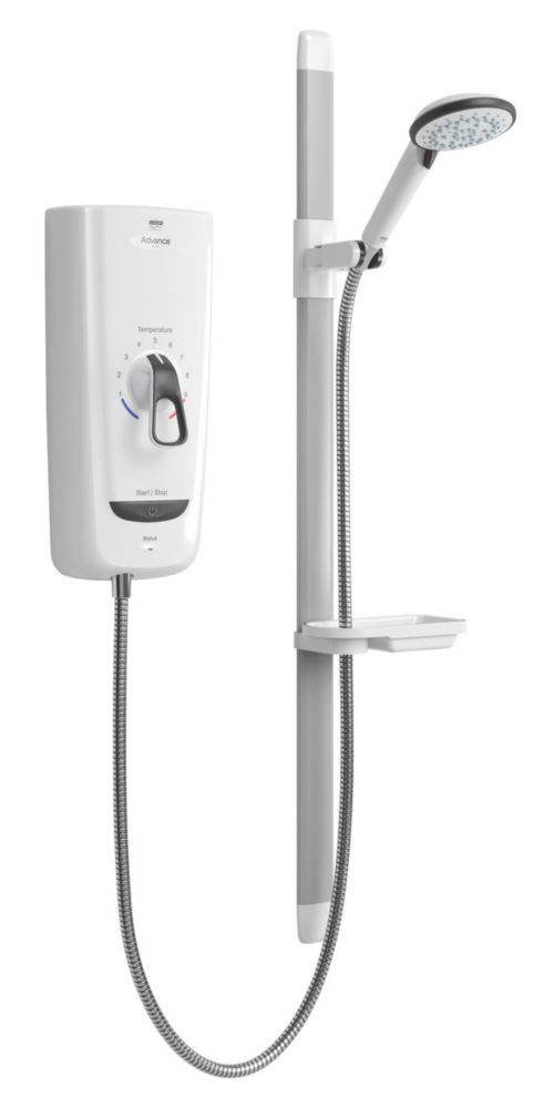 Mira Advance Flex White 8.7kW Thermostatic Electric Shower Screwfix