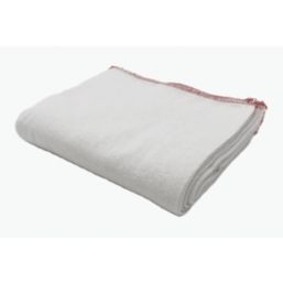 L-PRO Extra Large Knitted Cloths / Dishcloths White with Red Hemmed Edge 30cm x 50cm 20 Pack