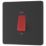 British General Evolve 45A 1-Gang 2-Pole Cooker Switch Matt Black with LED with Black Inserts