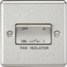 Knightsbridge  10AX 1-Gang TP Fan Isolator Switch Brushed Chrome