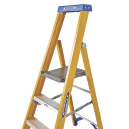 Werner Fibreglass 2.01m 6 Step Platform Step Ladder