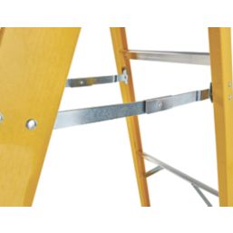 Werner Fibreglass 2.01m 6 Step Platform Step Ladder With Handrail
