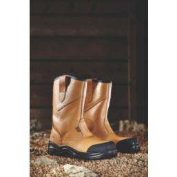 Site Gravel Size 9  Tan  Steel Toe Cap Safety Rigger Boots