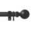 Renaissance Matt Black Curtain Pole 28/25mm x 120-210cm