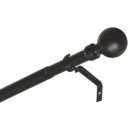 Renaissance Matt Black Curtain Pole 28/25mm x 120-210cm