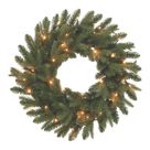 Fraser Fir 500mm Indoor  Battery LED Pre Lit Artificial Christmas Wreath