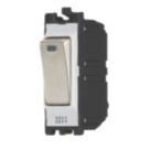 Contactum  20AX Grid DP Control Switch Brushed Steel  with White Inserts