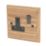 Varilight  13AX 1-Gang DP Switched Plug Socket Classic Oak  with Black Inserts