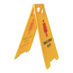 Essentials Female Attendant On Duty A-Frame Safety Sign 600mm x 290mm