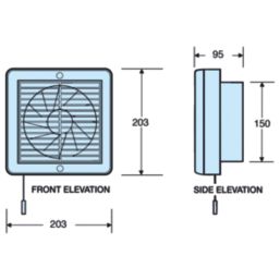Manrose XF150T 150mm (6") Axial Kitchen Extractor Fan with Timer White 240V