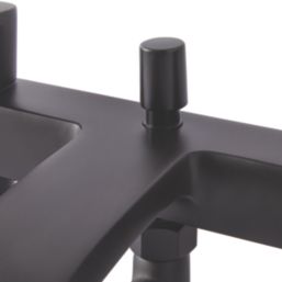 Highlife Bathrooms Coll Matt Black 122mm Deck Mounted Dual Control Manual Shower Mixer Tap