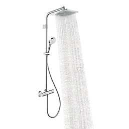 Hansgrohe Crometta E HP Rear-Fed Exposed Chrome Thermostatic Mixer Shower