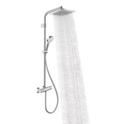 Hansgrohe Crometta E HP Rear-Fed Exposed Chrome Thermostatic Mixer Shower