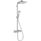 Hansgrohe Crometta E HP Rear-Fed Exposed Chrome Thermostatic Mixer Shower