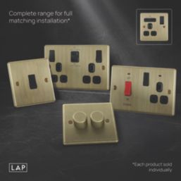 LAP  13A 1-Gang SP Switched Socket + 3A 18W 2-Outlet Type A & C USB Charger Antique Brass with Black Inserts