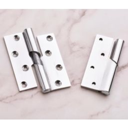 Smith & Locke Polished Chrome  Rising Butt Hinges  100mm x 84mm 2 Pack