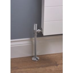 Terrier Decorative 15mm x 1/2" Anthracite/Chrome Angled & L/S Modern Thermostatic Radiator Valve & Lockshield