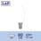 LAP  E14 Candle LED Light Bulb Milky 470lm 2.2W 2 Pack