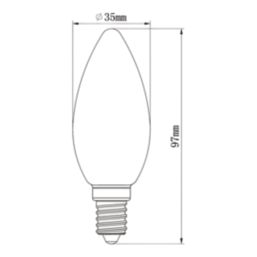 LAP  E14 Candle LED Light Bulb Milky 470lm 2.2W 2 Pack