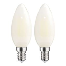 LAP  E14 Candle LED Light Bulb Milky 470lm 2.2W 2 Pack