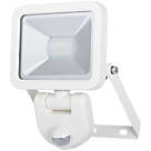 LAP Weyburn Outdoor LED Floodlight With PIR Sensor White 10W 800lm