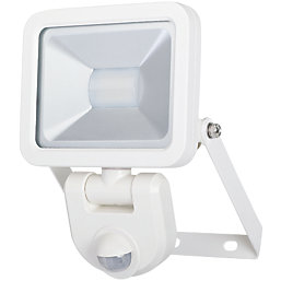 LAP Weyburn Outdoor LED Floodlight With PIR Sensor White 10W 800lm