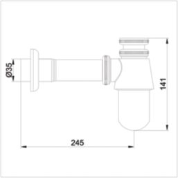 Flomasta  Telescopic Bottle Trap Chrome 32mm