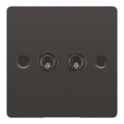 LAP  20A 16AX 2-Gang 2-Way Toggle Switch  Black Nickel