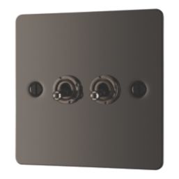 LAP  20A 16AX 2-Gang 2-Way Toggle Switch  Black Nickel