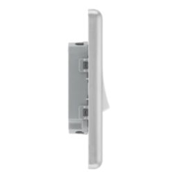 LAP  20A 16AX 2-Gang 2-Way Light Switch  Brushed Stainless Steel with White Inserts