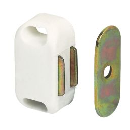 Essentials Magnetic Cabinet Catches White 32mm x 20mm 10 Pack