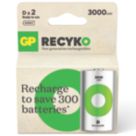GP Batteries Recyko Rechargeable D 1.2V Ni-MH Batteries 2 Pack