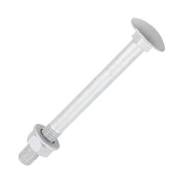 Timco Exterior Carraige Bolts Carbon Steel Organic Silver Coating M12 x 130mm 10 Pack