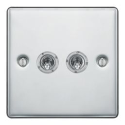 LAP  20A 16AX 2-Gang 2-Way Toggle Switch  Polished Chrome