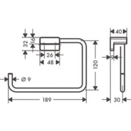 Hansgrohe AddStoris Towel Ring Brushed Black Chrome