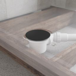 Flomasta  Shower Trap with Inner Basket Matt Black 90mm