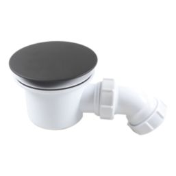 Flomasta  Shower Trap with Inner Basket Matt Black 90mm
