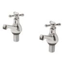 Swirl Traditional Chrome 85.5mm Deck Mounted Cross Head 2 Tap Holes Bath Pillar Tap