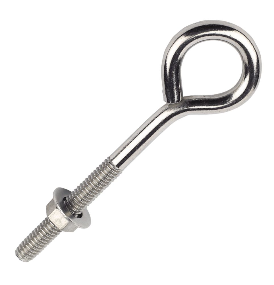 Essentials Marine Eye Bolts Satin Stainless Steel 8mm x 80mm 5 Pack