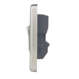 Hager Sollysta WRSSU83BSB 13A Switched Fused Spur  Brushed Steel with Black Inserts