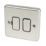 Hager Sollysta WRSSU83BSB 13A Switched Fused Spur  Brushed Steel with Black Inserts