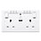 British General 800 Series 13A 2-Gang SP Switched Wi-Fi Extender Socket + 2.1A 10.5W 1-Outlet Type A USB Charger White