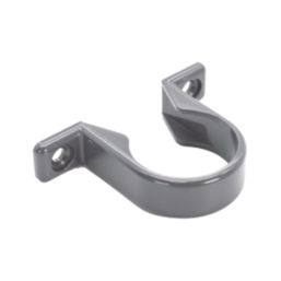 FloPlast Solvent Weld Pipe Clips Anthracite Grey 32mm 20 Pack