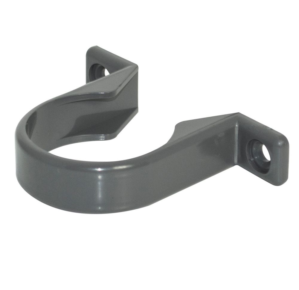 FloPlast Solvent Weld Pipe Clips Anthracite Grey 32mm 20 Pack Screwfix