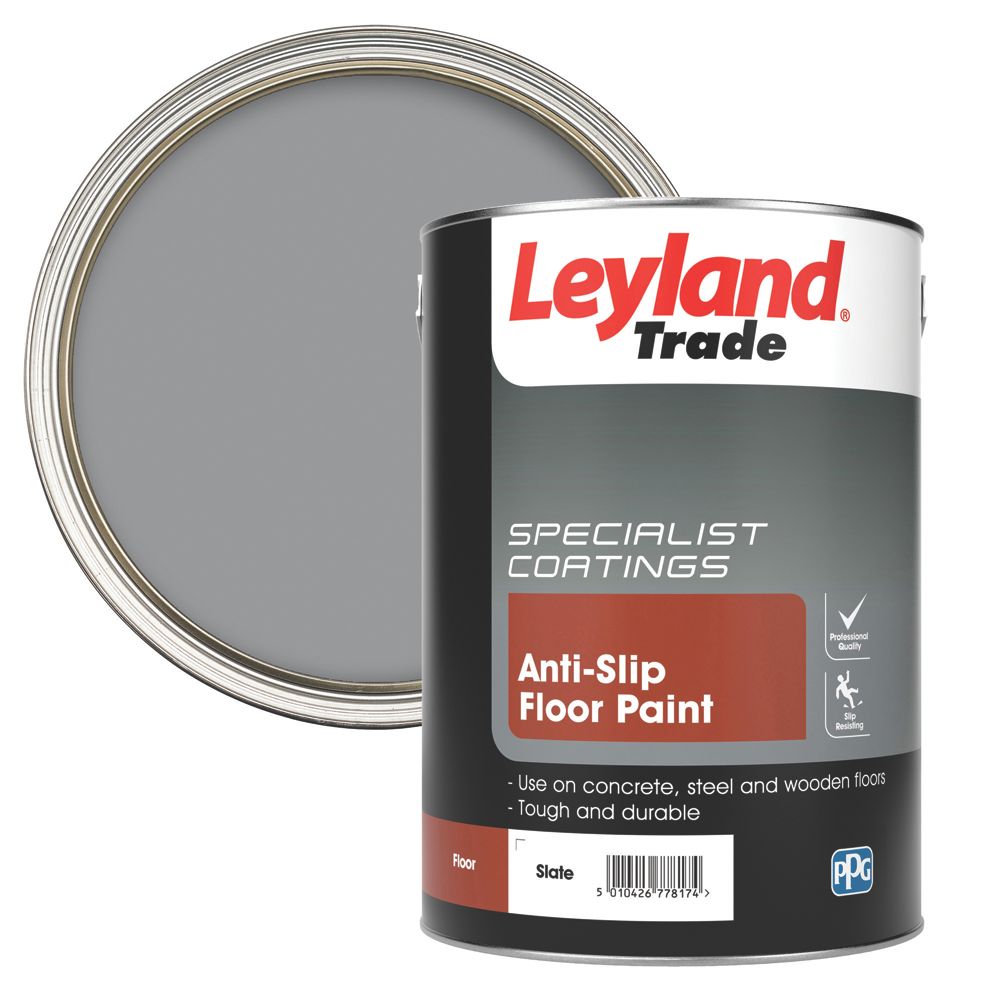 Leyland Trade 5Ltr Slate SemiGloss Anti Slip Floor Paint Screwfix