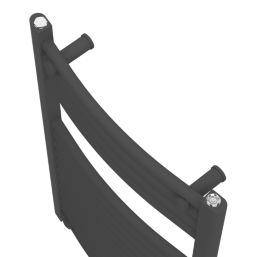 Flomasta 800mm x 500mm 1238BTU Black Curved  Towel Radiator