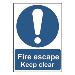Essentials  Non Photoluminescent "Fire Escape Keep Clear" Sign 210mm x 148mm