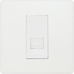 British General Evolve 1-Gang Master Telephone Socket Pearlescent White with White Inserts